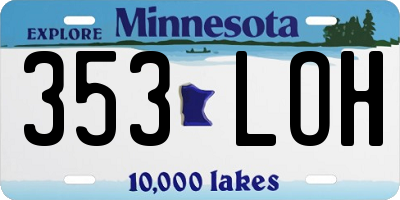 MN license plate 353LOH