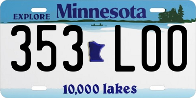 MN license plate 353LOO