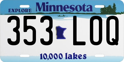 MN license plate 353LOQ