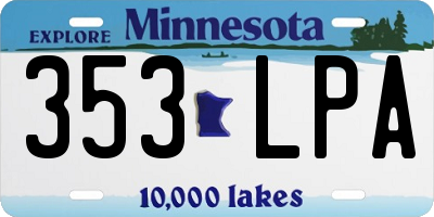 MN license plate 353LPA