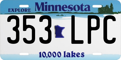 MN license plate 353LPC
