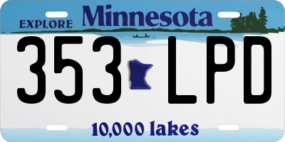 MN license plate 353LPD