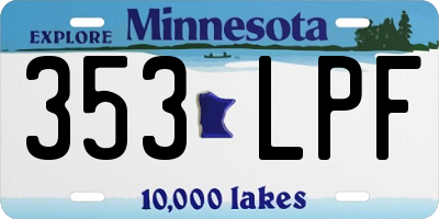 MN license plate 353LPF