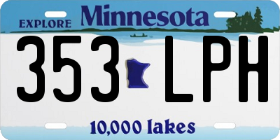 MN license plate 353LPH
