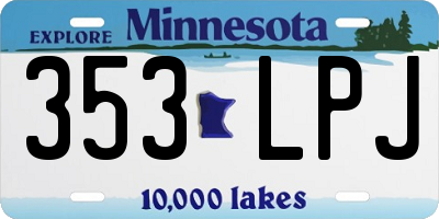 MN license plate 353LPJ