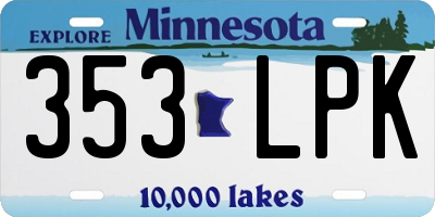MN license plate 353LPK