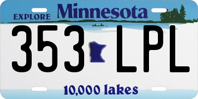 MN license plate 353LPL