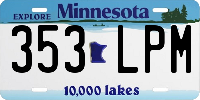 MN license plate 353LPM