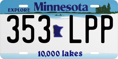 MN license plate 353LPP