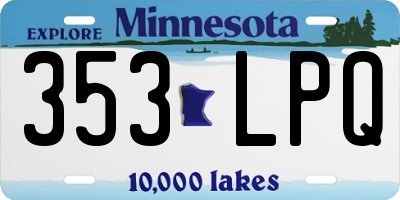 MN license plate 353LPQ
