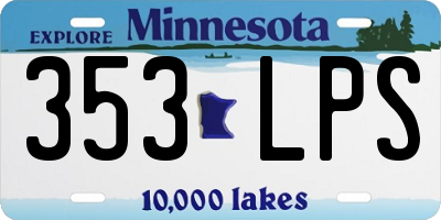 MN license plate 353LPS