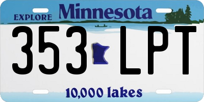 MN license plate 353LPT