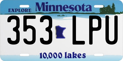 MN license plate 353LPU
