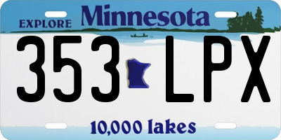 MN license plate 353LPX