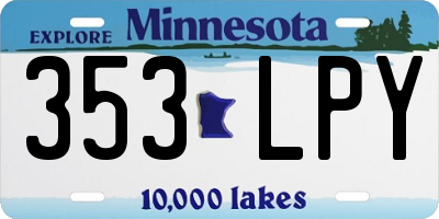 MN license plate 353LPY