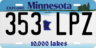 MN license plate 353LPZ