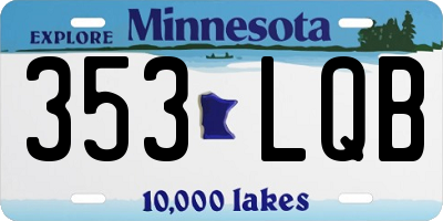 MN license plate 353LQB