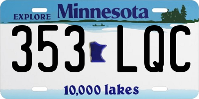 MN license plate 353LQC