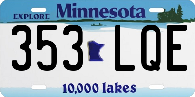 MN license plate 353LQE