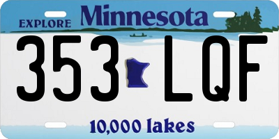 MN license plate 353LQF