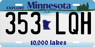 MN license plate 353LQH