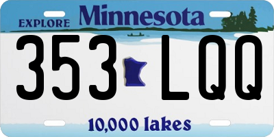 MN license plate 353LQQ