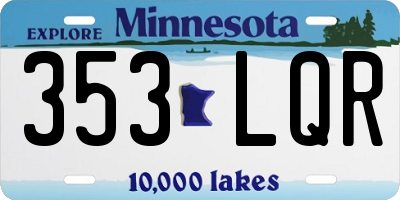 MN license plate 353LQR