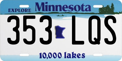 MN license plate 353LQS
