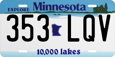 MN license plate 353LQV