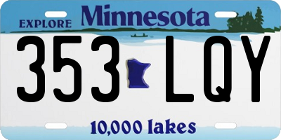 MN license plate 353LQY