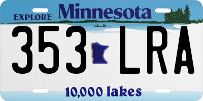 MN license plate 353LRA
