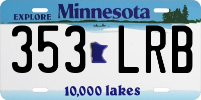 MN license plate 353LRB