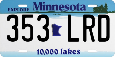 MN license plate 353LRD