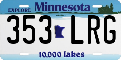 MN license plate 353LRG