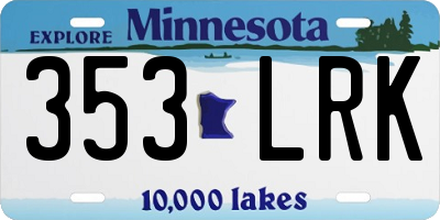 MN license plate 353LRK