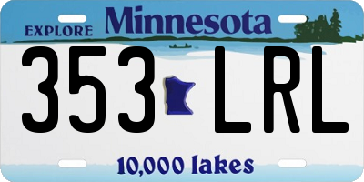 MN license plate 353LRL