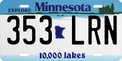 MN license plate 353LRN