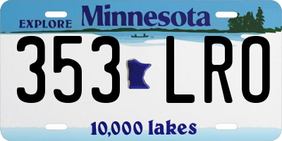 MN license plate 353LRO