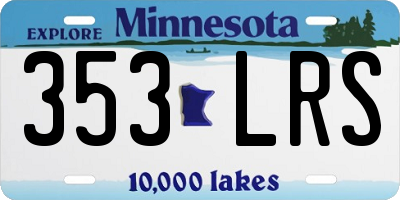 MN license plate 353LRS