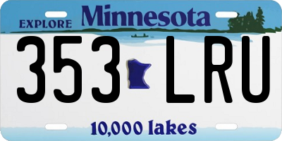 MN license plate 353LRU