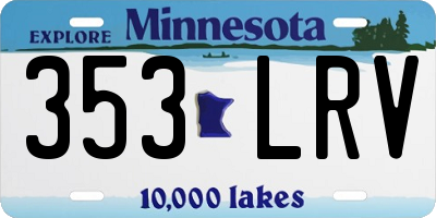 MN license plate 353LRV