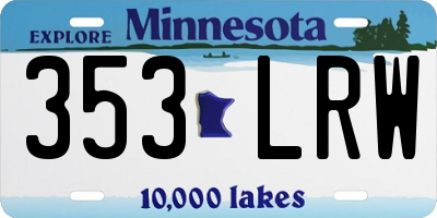 MN license plate 353LRW
