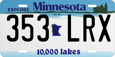 MN license plate 353LRX