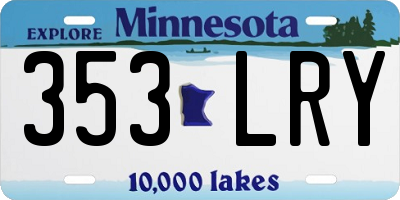 MN license plate 353LRY