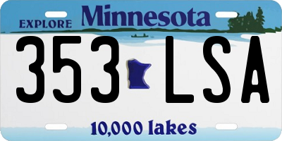 MN license plate 353LSA