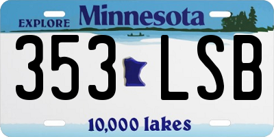 MN license plate 353LSB