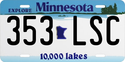 MN license plate 353LSC
