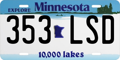 MN license plate 353LSD
