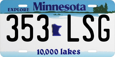 MN license plate 353LSG