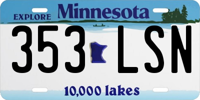 MN license plate 353LSN